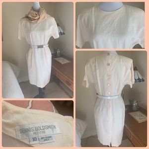 Blush Pink Short Sleeve Linen Dress